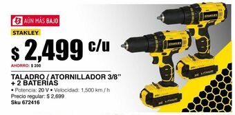 Sodimac Homecenter Taladro / atornillador 3/8" + 2 baterías oferta