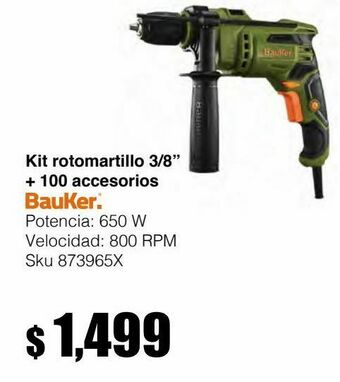 Sodimac Homecenter Kit rotomartillo 3/8" + 100 accesorios oferta