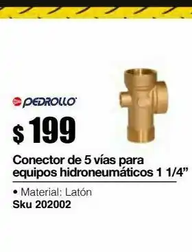 Conector de 5 vías para equipos hidroneumáticos