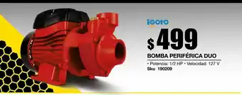 Bomba periferica duo 1/2 hp 127v