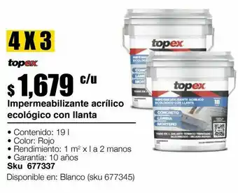 Impermeabilizante acrílico ecológico con llanta