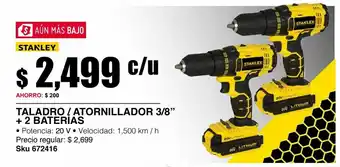 Taladro / atornillador 3/8" + 2 baterías