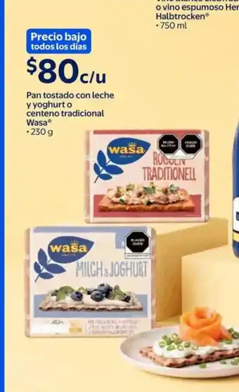 Wasa pan tostado con leche y yoghurt o centeno tradicional