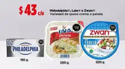Bodega Aurrerá philadelphia, lala o zwan variedad de queso crema o panela oferta