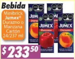 Casa Ley Jumex Minibrick Durazno o Manzana oferta