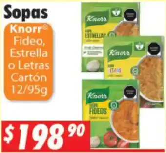 Knorr Sopas Fideo, Estrella o Letras