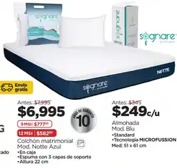 Chedraui Colchón matrimonial mod. notte azul oferta