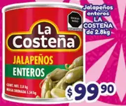 El Florido La Costeña jalapeños enteros oferta