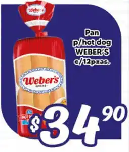 El Florido Weber's Pan p/hot dog oferta