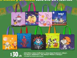 Bodega Aurrerá Hello Kitty, Ositos Caríñosos, Chicas Super Poderosas, Bluey, Toy Story, Spiderman, Jack, Mickey Minnie o Snoopy oferta