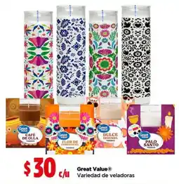 Bodega Aurrerá Great Value® Variedad de veladoras oferta