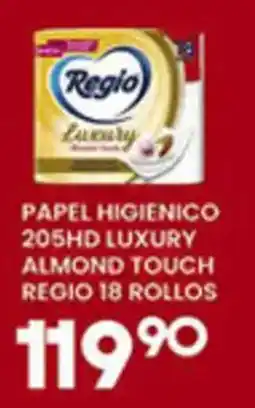 Alsuper Regio papel higienico 205hd luxury almond touch oferta