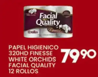 Facial Quality papel higienico 320hd finesse white orchids facial quality 12 rollos