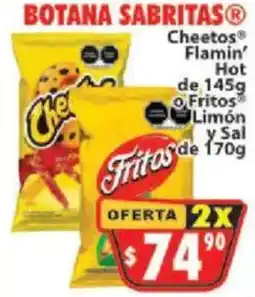 Casa Ley Botana Sabritas Cheetos Flamin' Hot o Fritos Limón y Sal oferta
