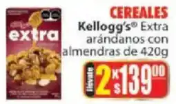 Casa Ley Kellogg's Extra arándanos con almendras oferta