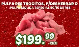Guajardo Pulpa res trocitos, p/deshebrar o pulpa molida especial 90/10 de res oferta