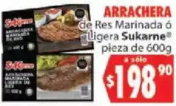 Casa Ley Sukarne arrachera de res marinada ligera oferta