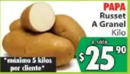 Casa Ley Papa Russet oferta