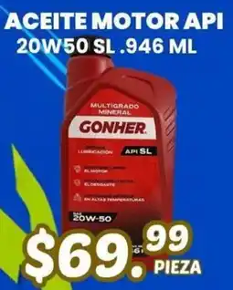 Guajardo Gonher Aceite Motor Api 20w50 Sl oferta