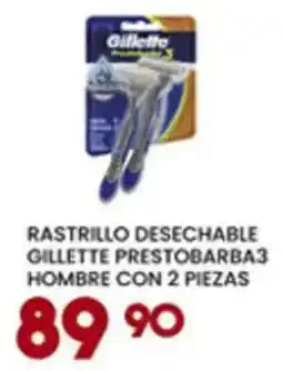 Alsuper Rastrillo desechable gillette prestobarba3 hombre con 2 piezas oferta
