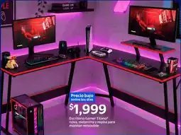 Walmart Escritorio Gamer Titano nova, melamina y repisa para monitor removible oferta