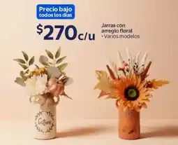 Walmart Jarras con arreglo floral oferta