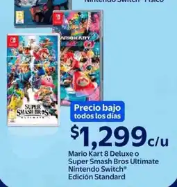 Walmart Mario Kart 8 Deluxe o Super Smash Bros Ultimate Nintendo Switch® Edición Standard oferta