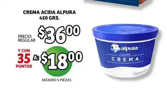 Soriana Híper Crema Acida Alpura 450 grs oferta