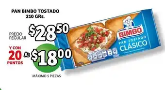 Soriana Híper Pan Bimbo Tostado 210 grs oferta