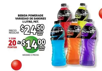 Soriana Híper Bebida Powerade Variedad de Sabores 1 Litro PET oferta