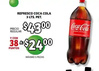 Soriana Híper Refresco Coca Cola 3 Lts PET oferta