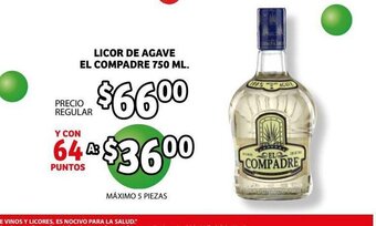 Soriana Híper Licor De Agave El Compadre 750 ml oferta