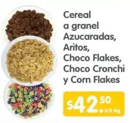Arteli Cereal a granel Azucaradas, Aritos, Choco Flakes, Choco Cronchi y Corn Flakes oferta