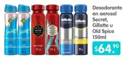 Arteli Desodorante en aerosol Secret, Gillette u Old Spice oferta