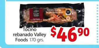 Tocino rebanado Valley Foods 170grs