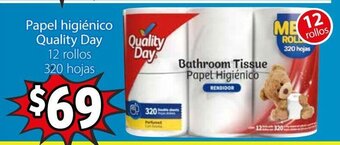 Papel Higienico Quality Day 12 Rollos 320 hojas