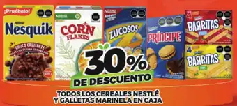 Todos los cereales nestlé y galletas marinela en caja