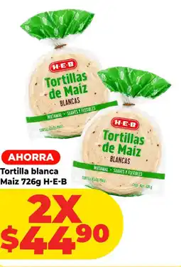 HEB H-E-B tortillas de maiz blancas oferta