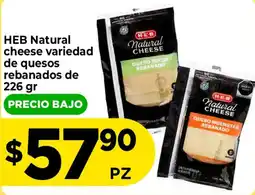 HEB HEB Natural cheese variedad de quesos rebanados oferta