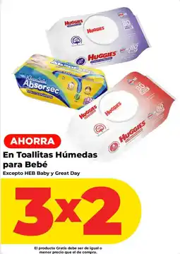 HEB Huggies Toallitas Húmedas para Bebé oferta