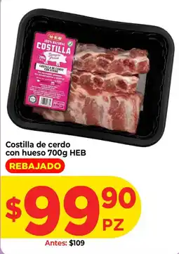 HEB HEB costilla de cerdo con hueso oferta