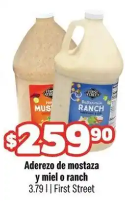 Smart & Final First Street Aderezo de mostaza y miel o ranch oferta