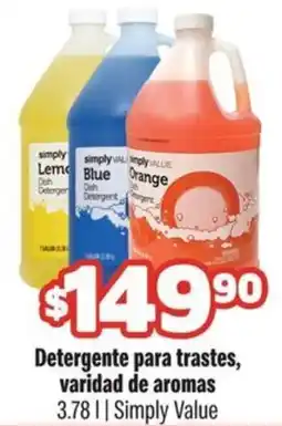 Smart & Final Simply Value Detergente para trastes, varidad de aromas oferta