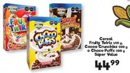 S-Mart Super Value Cereal Fruity Twirls Cocoa Crunchies o Choco Puffs oferta