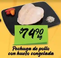 Soriana Mercado Pechuga de pollo con hueso congelada oferta