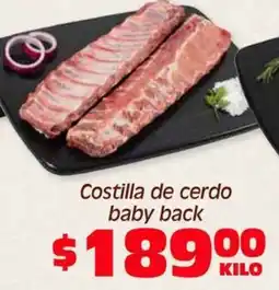 Soriana Híper Costilla de cerdo baby back oferta
