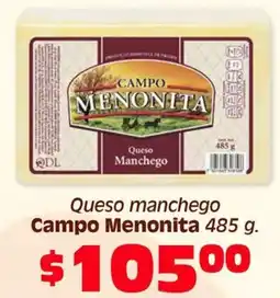 Soriana Híper Campo Menonita Queso Manchego oferta