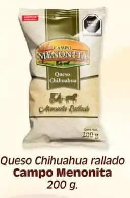 Soriana Híper Campo Menonita Queso Chihuahua rallado oferta