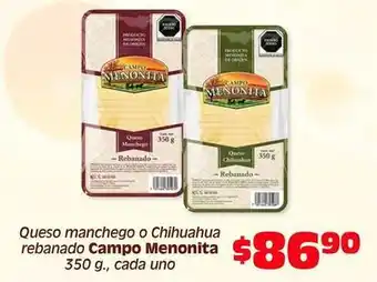 Soriana Híper Queso manchego o chihuahua rebanado oferta