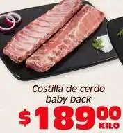Soriana Híper Baby - costilla de cerdo baby back oferta